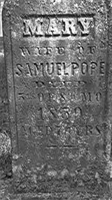 Mary Pope Headstone